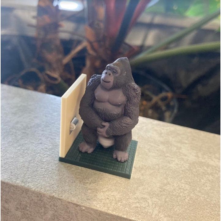 日本海洋堂扭蛋| 全4款,佐藤邦雄的動物們 廁所篇 - 無尾熊、大猩猩、鸚鵡、乳牛 - 富士通販