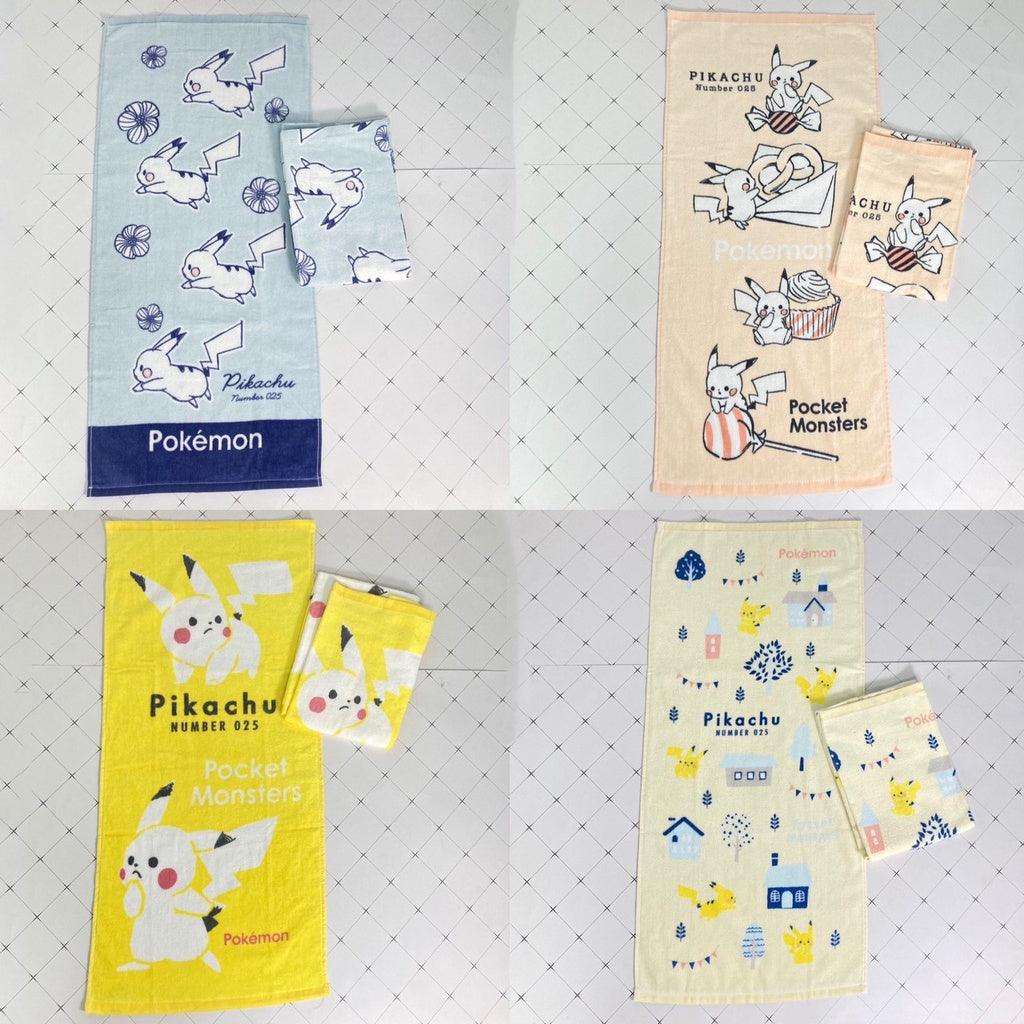 (4款)皮卡丘毛巾2入|日本100%純棉,34x75cm - 富士通販