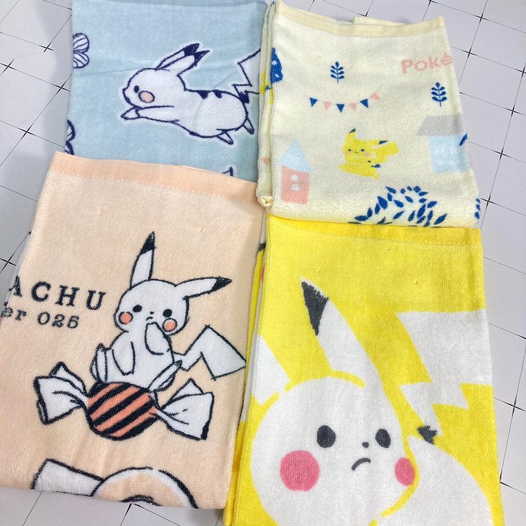 (4款)皮卡丘毛巾2入|日本100%純棉,34x75cm - 富士通販