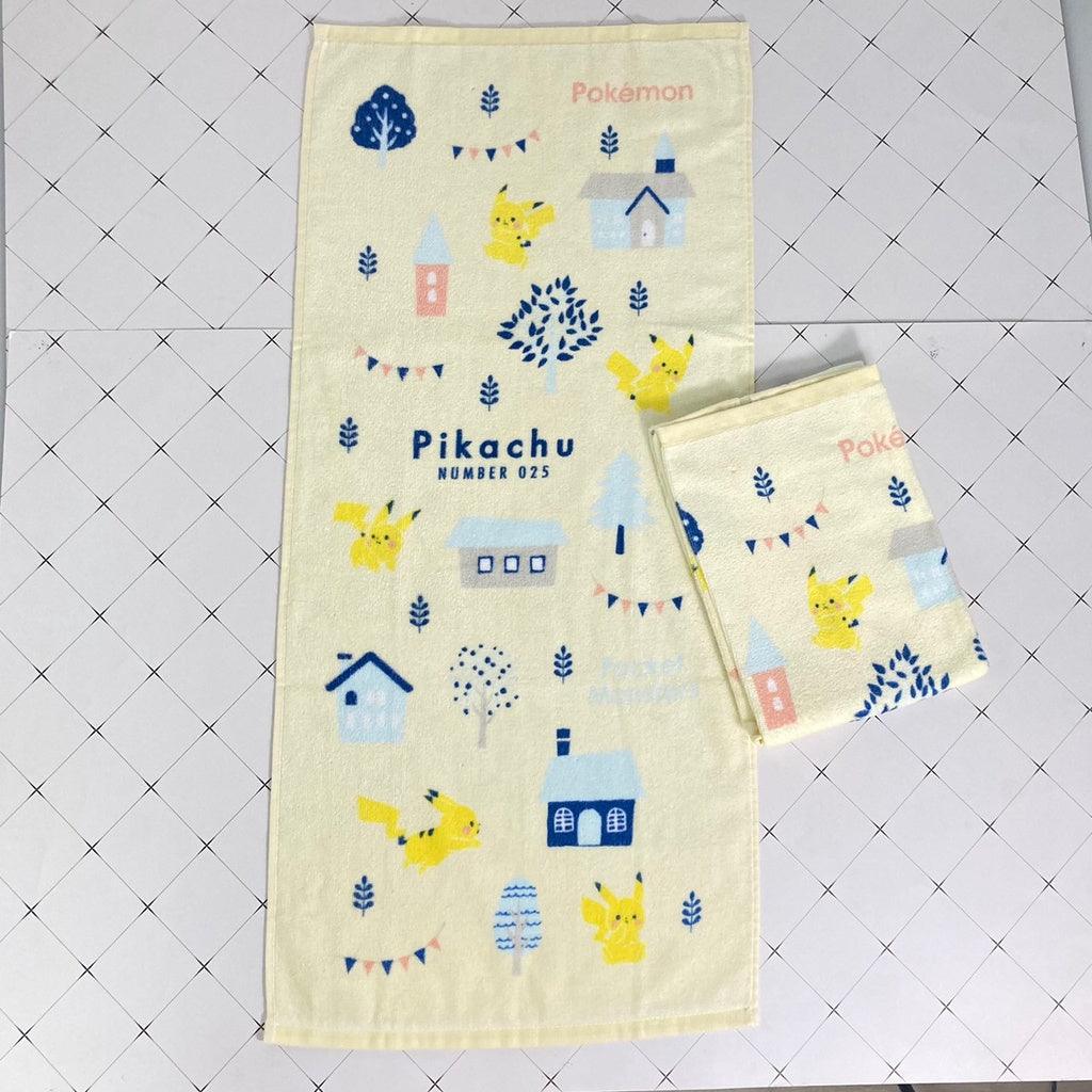 (4款)皮卡丘毛巾2入|日本100%純棉,34x75cm - 富士通販