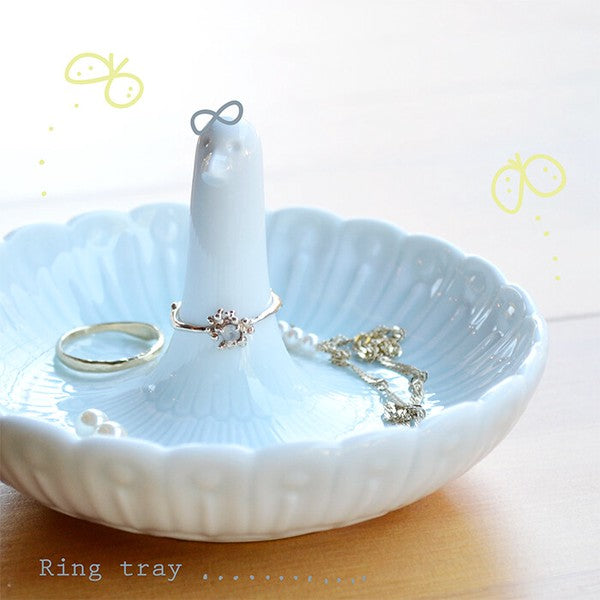 日本製 白山陶器 波佐見燒羽紋戒指盤 | 造型飾品盤 首飾收納盤 展示盤 置物托盤 戒指盤 名片夾