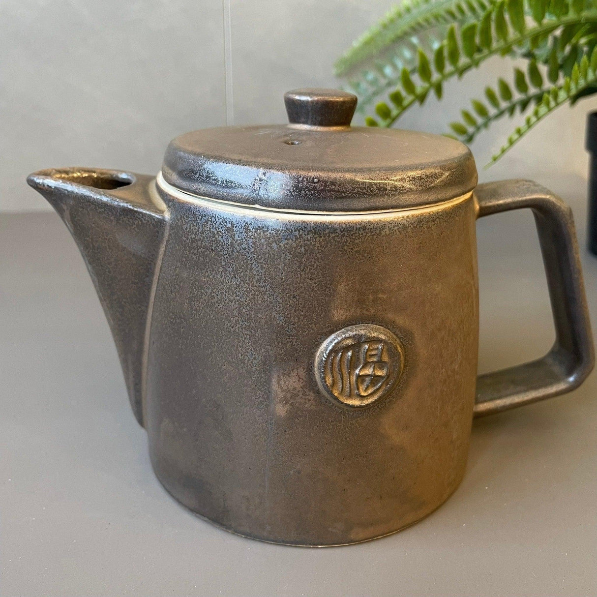 日本製 美濃燒 福字 復古 陶瓷茶壺|古銅色 420cc - 富士通販