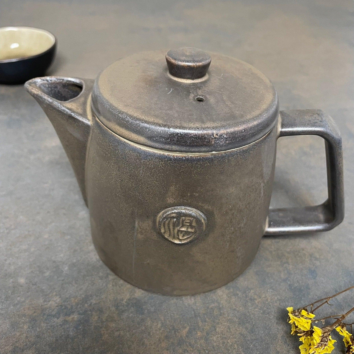 日本製 美濃燒 福字 復古 陶瓷茶壺|古銅色 420cc - 富士通販