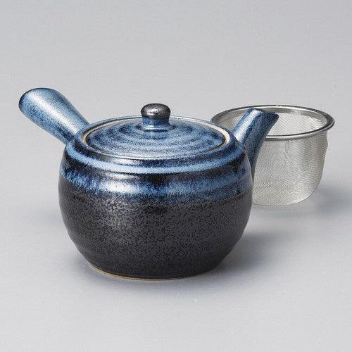 日本製 黒水晶青流 陶瓷茶壺|美濃燒 420cc - 富士通販