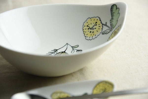 日本製 美濃燒 Miyama 深山 knuq紫羅蘭20公分橢圓碗 | 咖哩碗 義大利麵碗