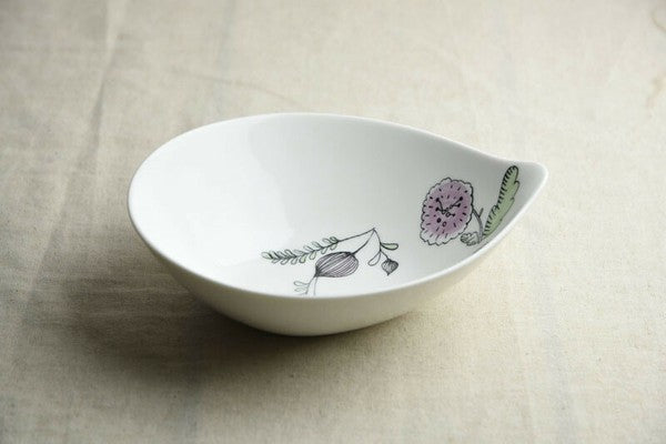 日本製 美濃燒 Miyama 深山 knuq紫羅蘭20公分橢圓碗 | 咖哩碗 義大利麵碗