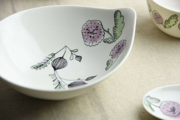 日本製 美濃燒 Miyama 深山 knuq紫羅蘭20公分橢圓碗 | 咖哩碗 義大利麵碗