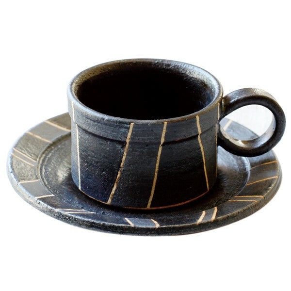 日本製 六魯 rokuro blut's 兵式2號咖啡杯盤組 | 美濃燒 兵式咖啡碗皿