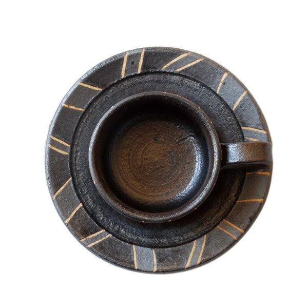 日本製 六魯 rokuro blut's 兵式2號咖啡杯盤組 | 美濃燒 兵式咖啡碗皿