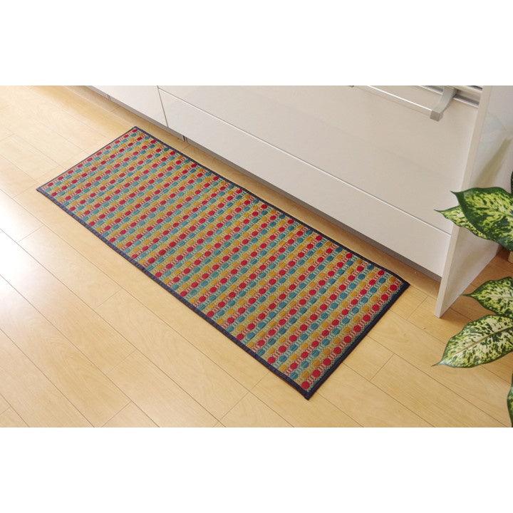日本製草蓆廚房地墊(43x120cm) |防滑處理、耐髒免清洗 - 富士通販