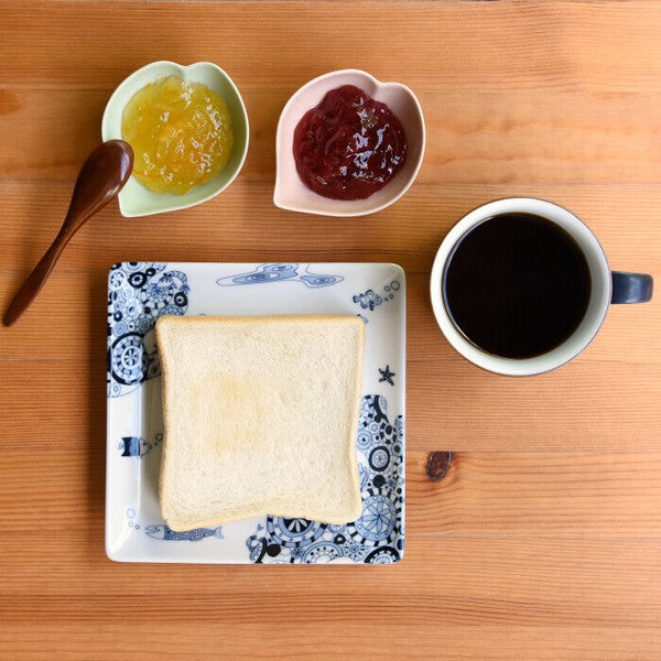 日本製 natural69 波佐見燒 cocomarine 正角皿 | 陶瓷盤 方盤 海洋生物