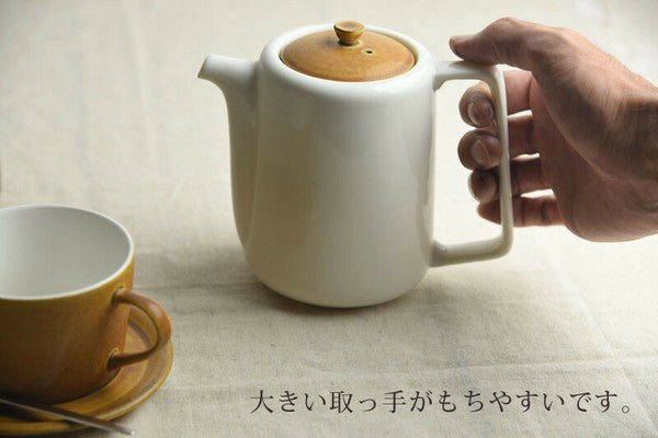 日本製 美濃燒 Miyama 深山 bico 焦糖奶油茶壺 | 含濾茶網 咖啡壺 茶壺