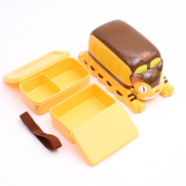 日本 龍貓巴士立體便當盒|460ml 雙層 分隔 - 富士通販