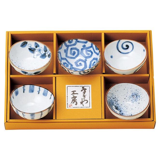 染色工房橢圓形小碗組5入|美濃燒 - 富士通販