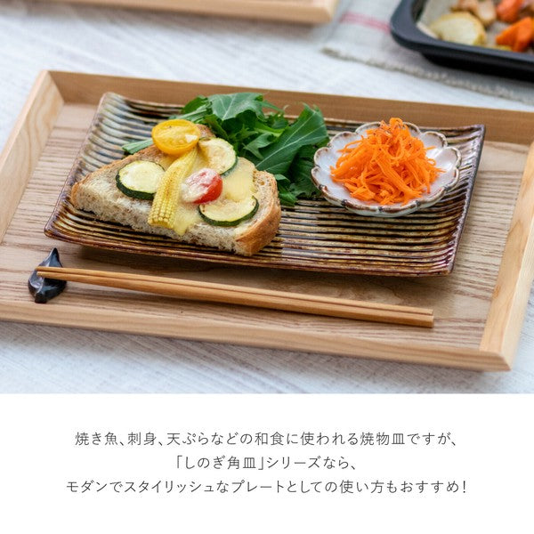 日本製 美濃燒 線條長盤 五色 | 燒烤盤 壽司盤 前菜盤 擺盤必備