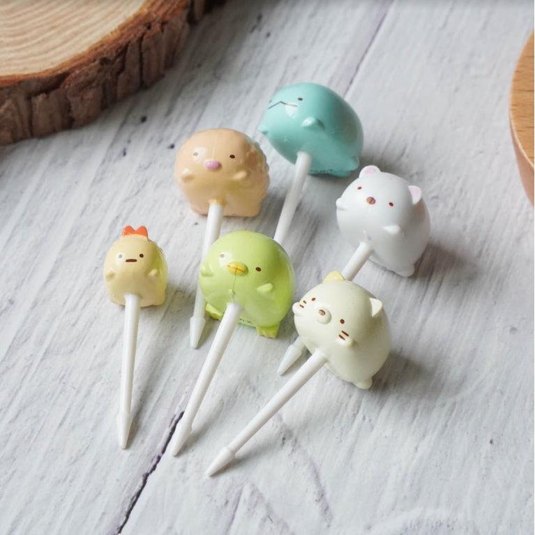 角落生物公仔食物叉| 6入,造型叉、便當叉、兒童叉子 - 富士通販