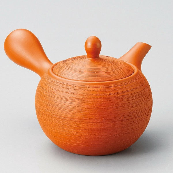 日本製 常滑燒 人水朱泥大容量急須茶壺 400ml | 蜂巢式濾網 側把壺 朱泥茶壺