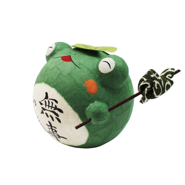 日本製 紙糊工藝 平安無事青蛙不倒翁 | 手工藝品 玄關客廳擺飾 好運不倒翁