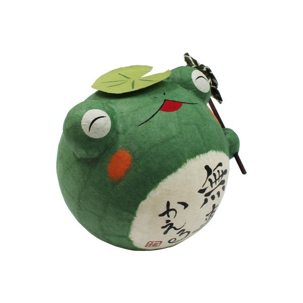 日本製 紙糊工藝 平安無事青蛙不倒翁 | 手工藝品 玄關客廳擺飾 好運不倒翁