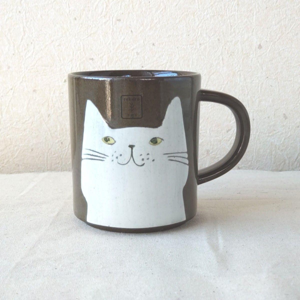 日本製 Blut’s rokuro 六魯 療癒系 黑色 白色 貓咪馬克杯 250ml|咖啡杯