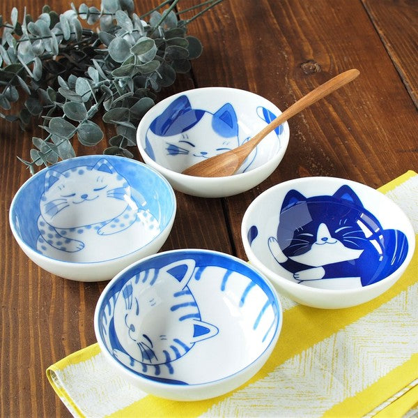日本製 美濃燒貓咪輕量12cm小碗 | 4吋碗 輕量碗 日式碗 飯碗 小碗