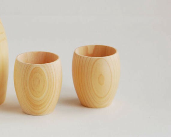 日本製 扁柏圓木酒杯禮盒5入 | 禮盒 酒杯 酒盅 小酒杯 清酒杯 木杯