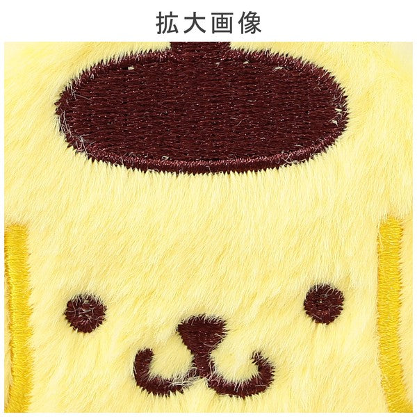 【三麗鷗】圓形刺繡雙面隨身鏡 附登山扣|日常補妝鏡 放大鏡 毛絨隨身鏡 包包掛飾