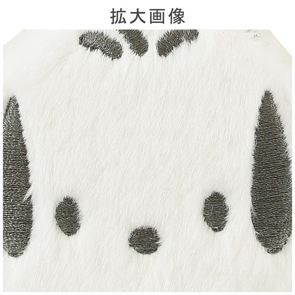 【三麗鷗】圓形刺繡雙面隨身鏡 附登山扣|日常補妝鏡 放大鏡 毛絨隨身鏡 包包掛飾