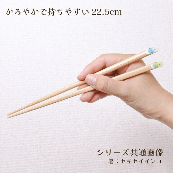 日本製 田中箸店 文鳥圖案天然木筷22.5cm|木筷 筷子 爪哇禾雀 兒童筷子