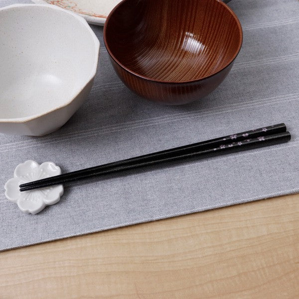 日本製 金粉櫻花筷子筷架禮盒|22.5cm 抗菌塗層 對筷 日本筷子 竹筷子 筷架