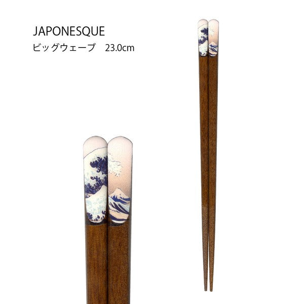 日本製 相撲 赤富士 壽司 神奈川沖浪裏 和風筷子23cm|竹筷 木筷 防滑筷子