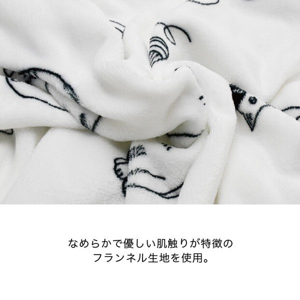 日本 Mysa可愛貓咪插畫保暖蓋毯|柔軟材質 100×140cm|法蘭絨毯 毯子 小毛毯 車用毯 空調毯