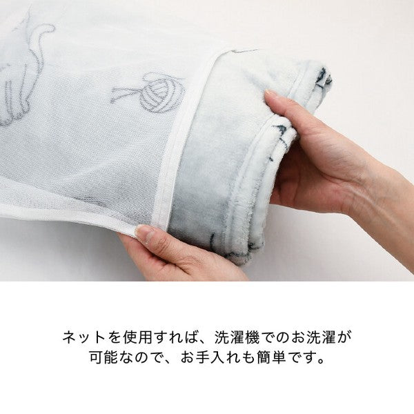 日本 Mysa可愛貓咪插畫保暖蓋毯|柔軟材質 100×140cm|法蘭絨毯 毯子 小毛毯 車用毯 空調毯