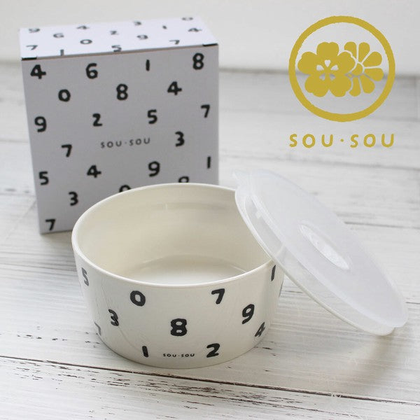 SOU・SOU 430ml 日式花紋陶瓷保鮮碗 M|收納罐 密封保鮮盒 食物保存盒