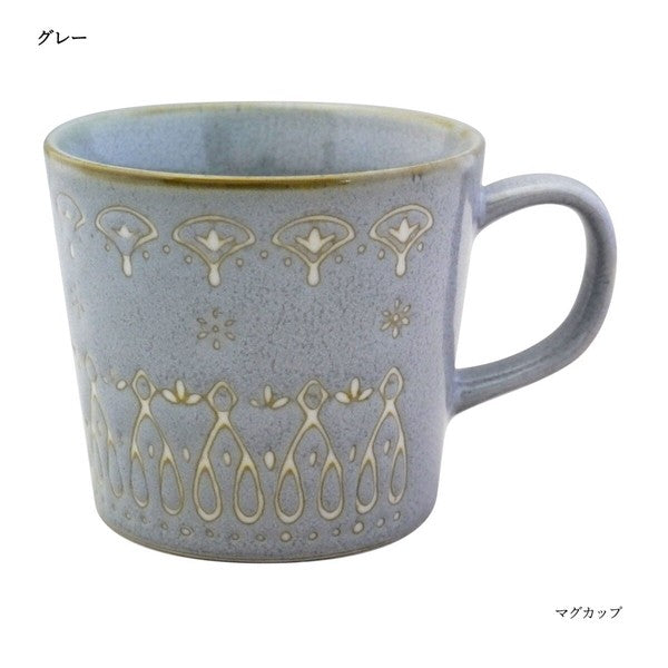 日本製 日式質感蕾絲細線馬克杯 300ml|四色可選 陶瓷馬克杯 咖啡杯 陶瓷杯