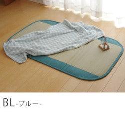 日本製造 九州藺草 兒童涼蓆 草蓆70×120cm 藍色|涼蓆 草蓆 兒童涼蓆 - 富士通販