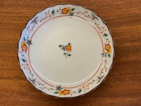 日本製 吾山窯 黃彩梅小花5吋盤 | 中國風 黃花鳥 陶瓷盤 梅花盤 餐盤 輕量盤