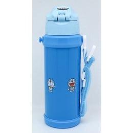 日本 小叮噹不鏽鋼水壺 800ml|附背帶 直飲水壺 兒童水壺 - 富士通販