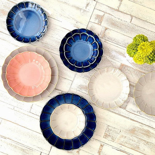 日本製 經典三色輪花盤 附手巾 秋季限定禮盒 | 木盒 深盤 搬家禮物 新婚