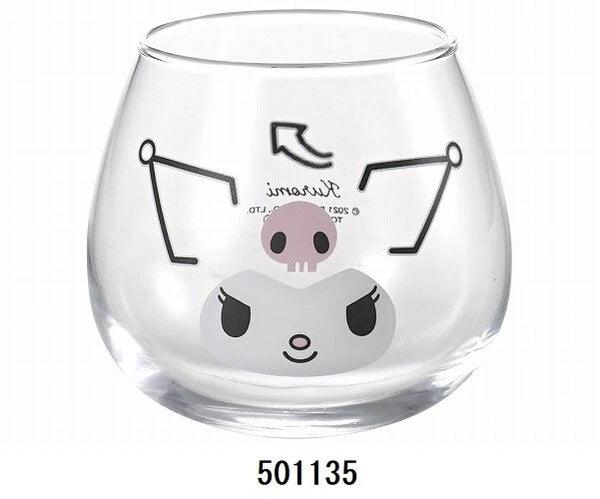 日本製不倒翁透明玻璃杯 牛奶杯 320ml|大耳狗 酷洛米 帕恰狗 Hello Kitty 美樂蒂 布丁狗