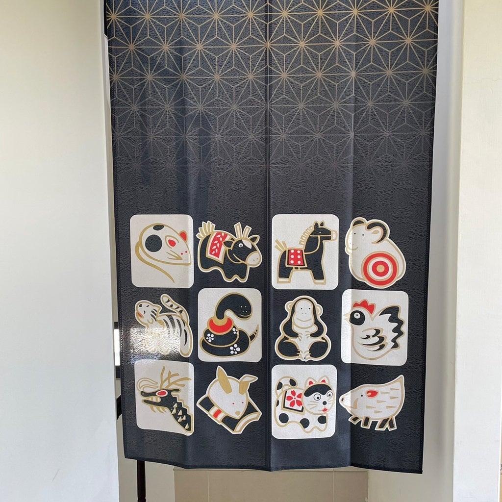 日本製十二生肖85x150cm門簾| 新年布置裝飾掛簾 - 富士通販
