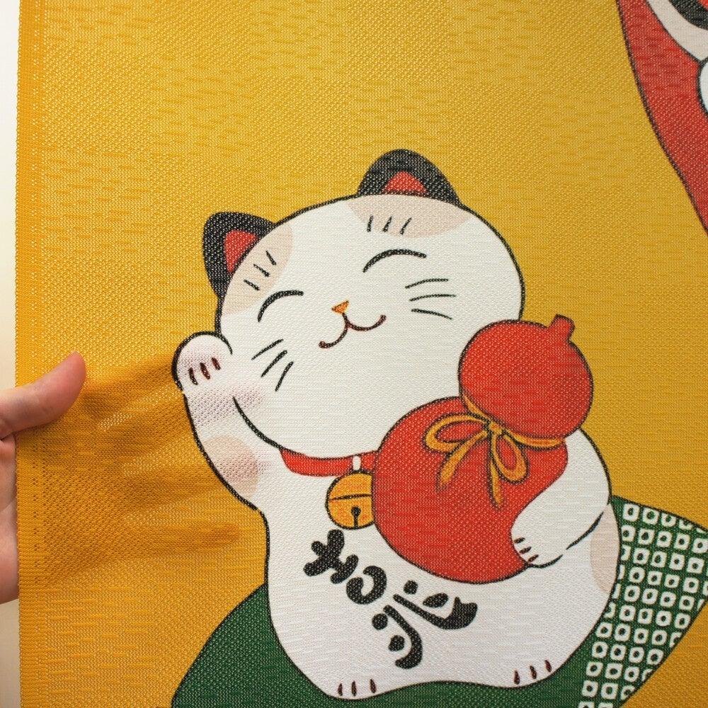 日本製七福貓85x150cm門簾|祈福/招財/風水長簾 - 富士通販