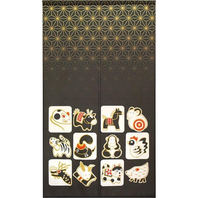 日本製十二生肖85x150cm門簾| 新年布置裝飾掛簾 - 富士通販