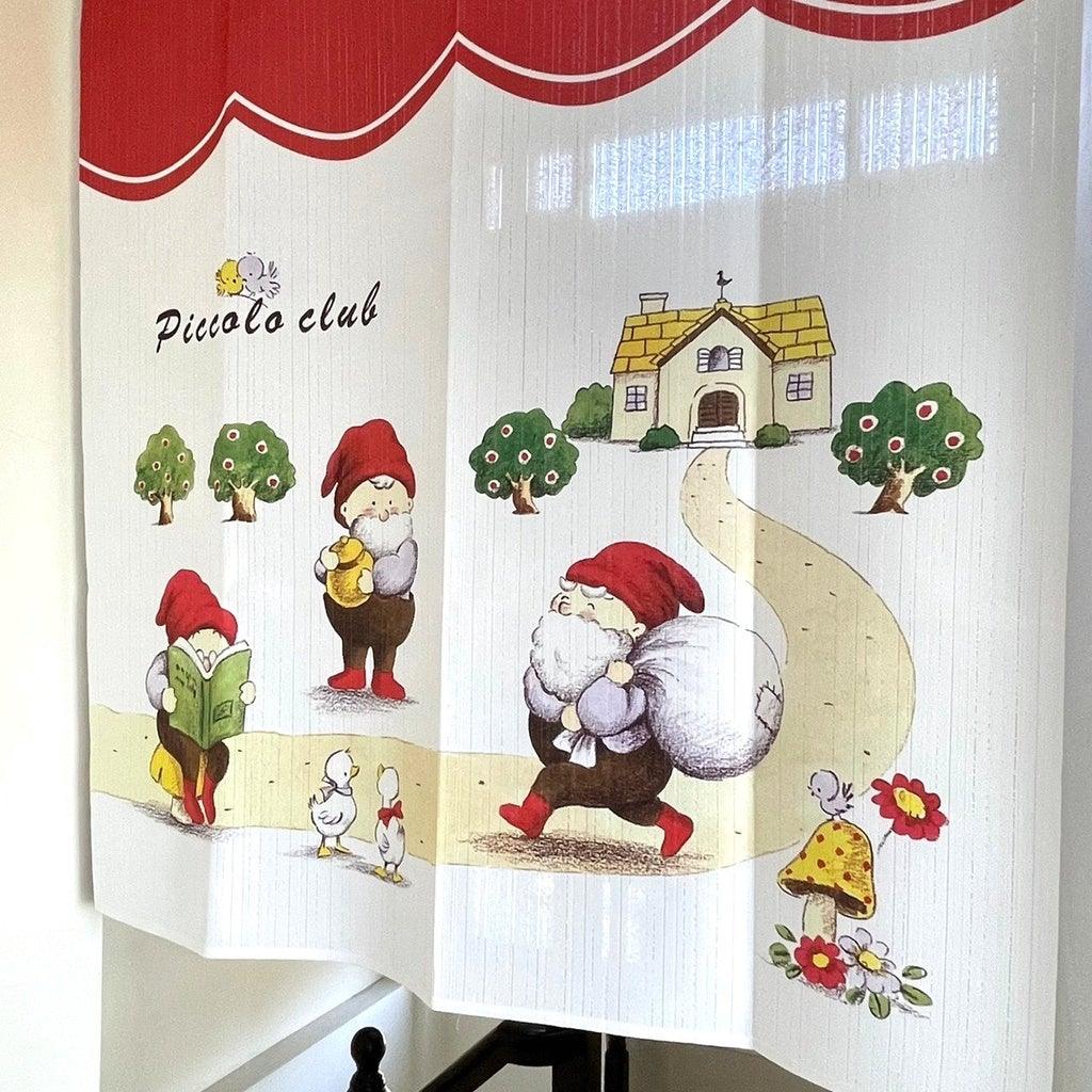 日本製小矮人85x90cm短門簾| 居家布置聖誕老人裝飾簾 - 富士通販