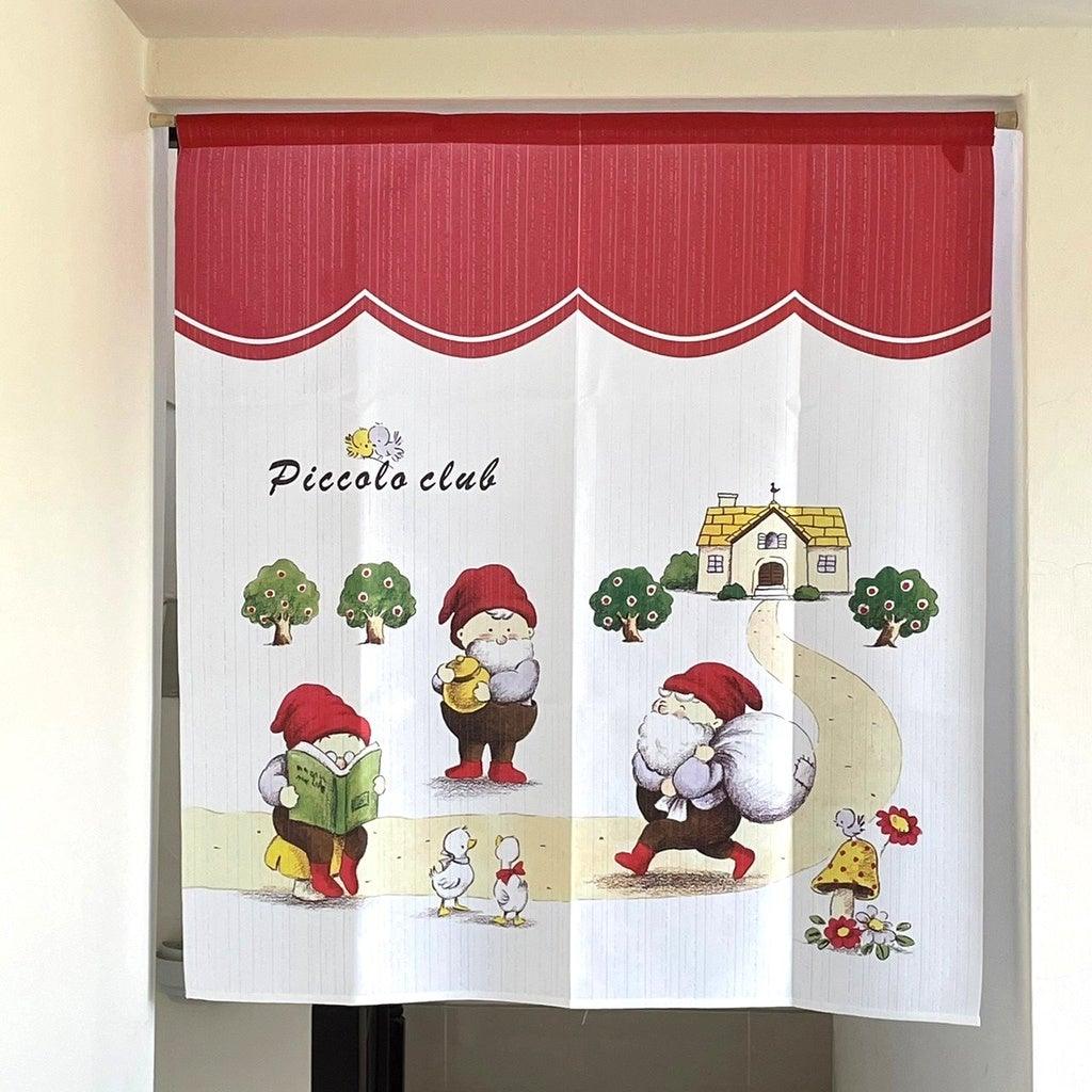 日本製小矮人85x90cm短門簾| 居家布置聖誕老人裝飾簾 - 富士通販