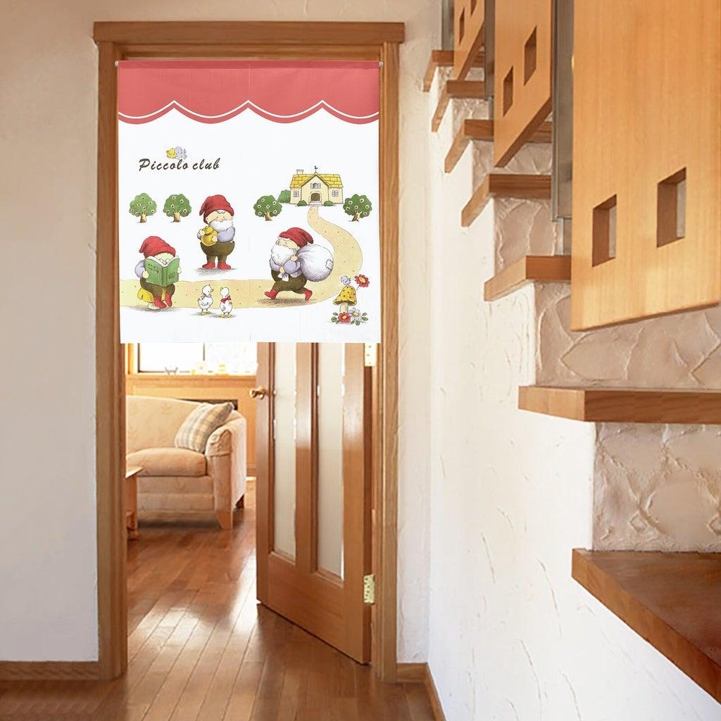 日本製小矮人85x90cm短門簾| 居家布置聖誕老人裝飾簾 - 富士通販
