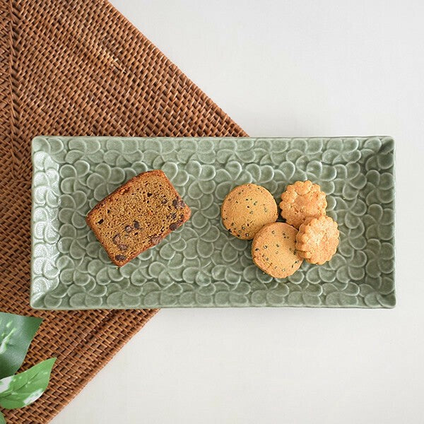 日本製 美濃燒 南洋風雞蛋花造型長盤 兩色 | 異國風 餐桌擺設 長盤 甜點盤 下午茶 度假風