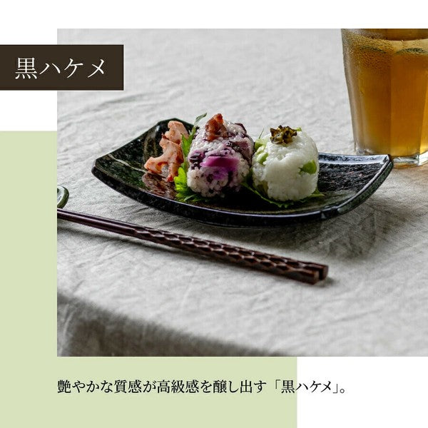 日本製 美濃燒 日式陶瓷魚盤 三色 | 刺身盤 烤魚 燒烤盤 甜點盤 日本料理盤子 刷毛目紋