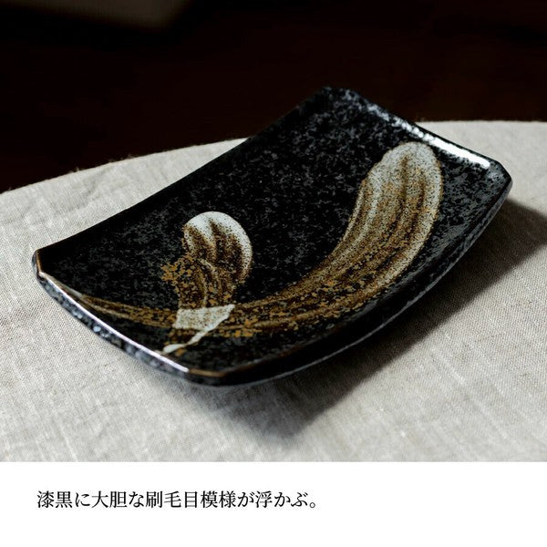 日本製 美濃燒 日式陶瓷魚盤 三色 | 刺身盤 烤魚 燒烤盤 甜點盤 日本料理盤子 刷毛目紋