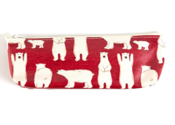 日本製 手工 北極熊 鉛筆盒 筆袋 | 收納袋 化妝包 可愛動物 日本布料